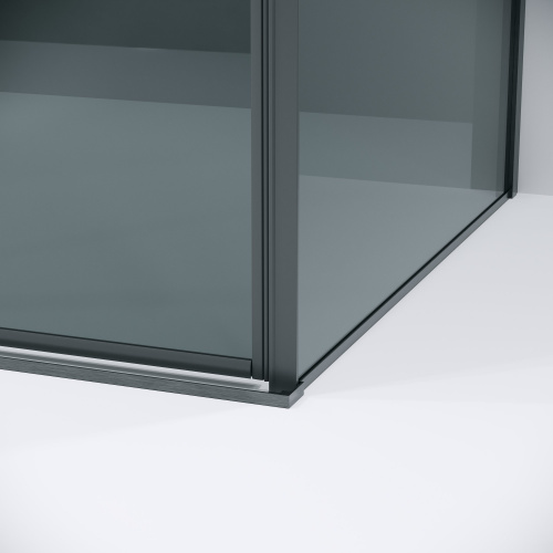 картинка Душевая перегородка 200.K33.01.80.42.10 Galaxy (80*195) графит сатин, стекло тонированное, 1 место от магазина Сантехстрой