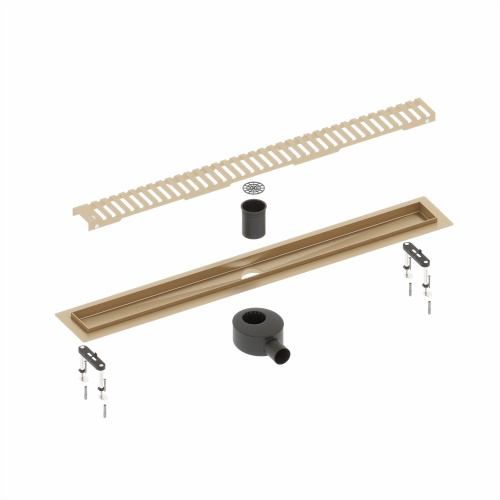картинка Душевой лоток TIMO Drain System 700 с вставкой "lines", Золото матовое (DS230107/17) от магазина Сантехстрой