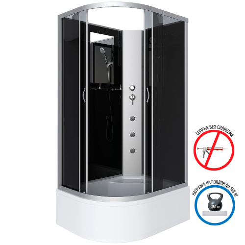 картинка Душевая кабина Niagara Classic 120x80 R NG-2510-14RBKG с гидромассажем от магазина Сантехстрой