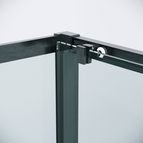 картинка Душевая перегородка 200.K33.02.80.42.00 Cosmo (80*195) графит сатин, стекло прозрачное, 1 место от магазина Сантехстрой