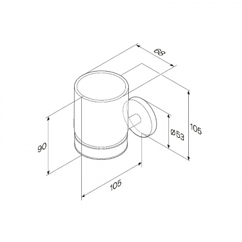 картинка A85A34322 X-Joy, Стеклянный стакан с настенным держателем черный от магазина Сантехстрой
