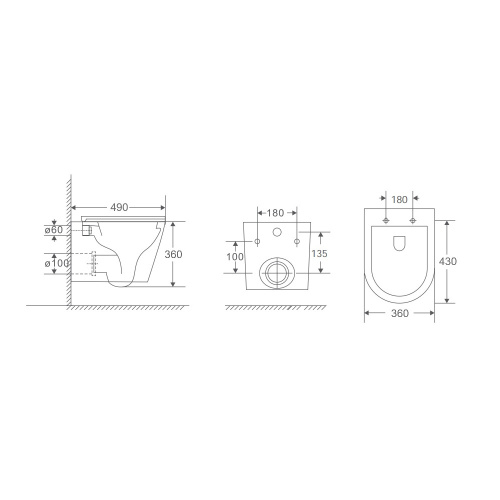 картинка Комплект BERGES: инсталляция NOVUM кнопка O5 Soft Touch черная, унитаз VITA Rimless 49 см, сиденье дюропласт микролифт, быстросъём от магазина Сантехстрой