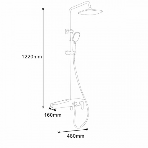 картинка Душевая система AZARIO с поворотным изливом, керамический картридж, белый/золото (AZ-801-1) от магазина Сантехстрой