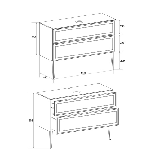 картинка Тумба со столешницей Севилья 100, Фисташковый / Столешница компакт-плита, Куритиба от магазина Сантехстрой