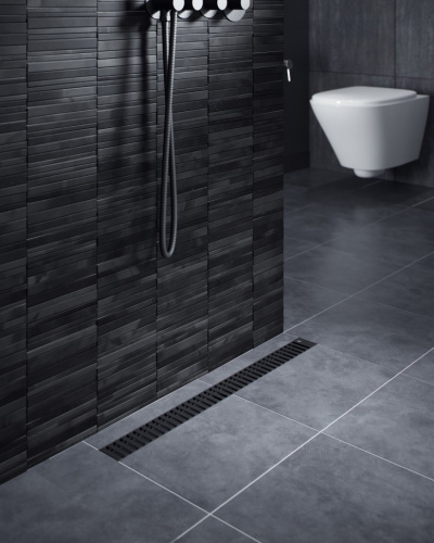 картинка Душевой лоток TIMO Drain System 600 с вставкой "lines", Чёрный (DS230106/03) от магазина Сантехстрой