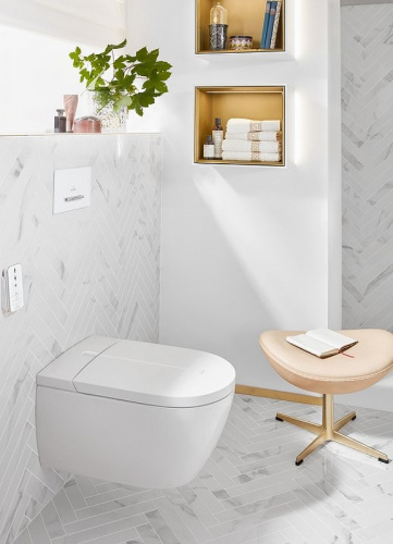 картинка Унитаз-биде Villeroy&Boch ViClean-L V0E100R1 подвесной с сиденьем Микролифт от магазина Сантехстрой