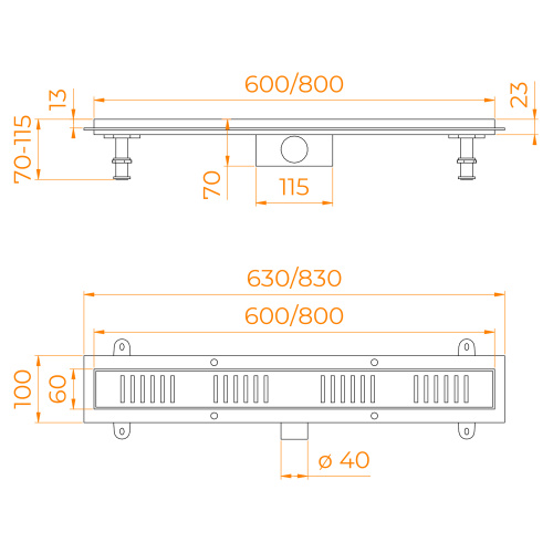 картинка Душевой трап RGW SDR-34B (800) от магазина Сантехстрой