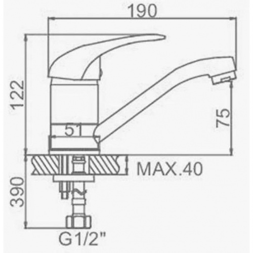 картинка Смеситель для кухни D-Lin D151401-6, хром от магазина Сантехстрой