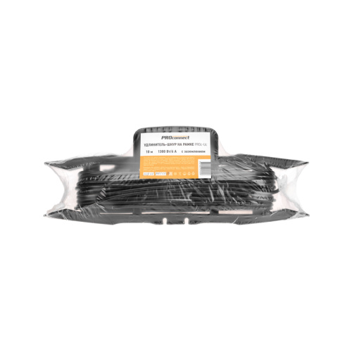 картинка Удлинитель-шнур на рамке ПВС 3х0,75мм²,  10м,  с/з,  6А,  1300Вт,  IP20, черный PROconnect от магазина Сантехстрой