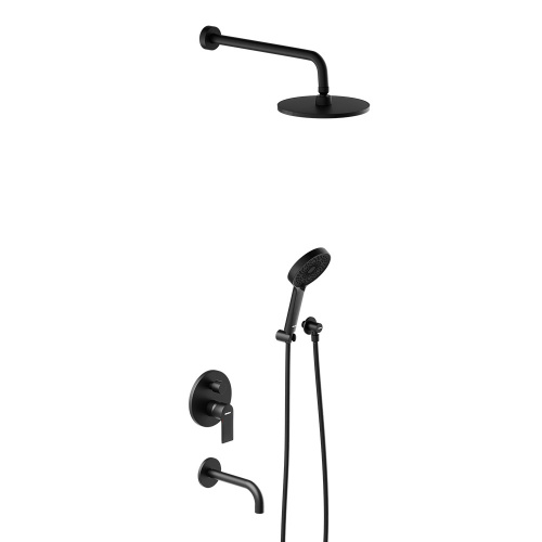 картинка 947510300 Apollo встраиваемая душевая система с ванно-душевым смесителем и изливом, чёрный от магазина Сантехстрой