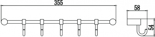 картинка Планка с крючками (5 крючков) Savol (S-006205) от магазина Сантехстрой