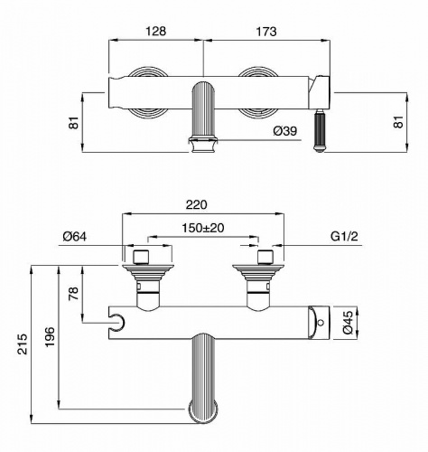 фото смеситель для ванны cezares olimp vm-l olimp-vm-01-l хром