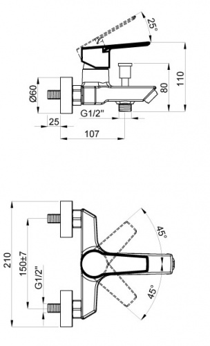фото смеситель azario enzo для ванны с коротким изливом, хром (az-15710501)