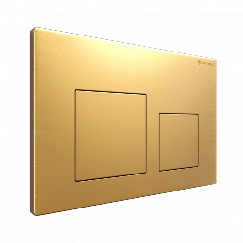 картинка Клавиша смыва для инсталляции Terminus Classic кнопка квадрат цвет  брашированное золото от магазина Сантехстрой