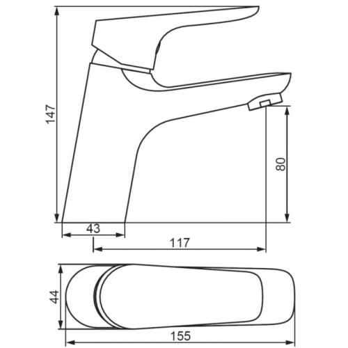 картинка 770210301 Jupiter, смеситель для умывальника, черный от магазина Сантехстрой