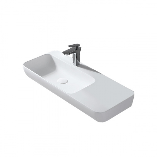 картинка Раковина Solid Surface Vincea VWB-6S590MW, 900*400*120, подвесная, цвет белый матовый от магазина Сантехстрой