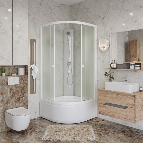 картинка Душ.каб. Niagara Promo P80/40/MT/BK (800х800х1950) 4 места от магазина Сантехстрой