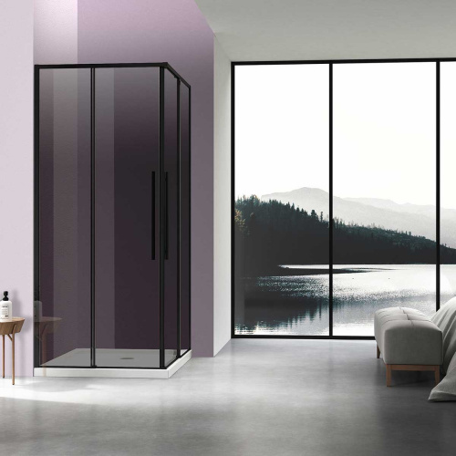 картинка Душевой уголок Slim-N VSS-4SN8010CGB, 1000*800, черный, стекло тонированное от магазина Сантехстрой