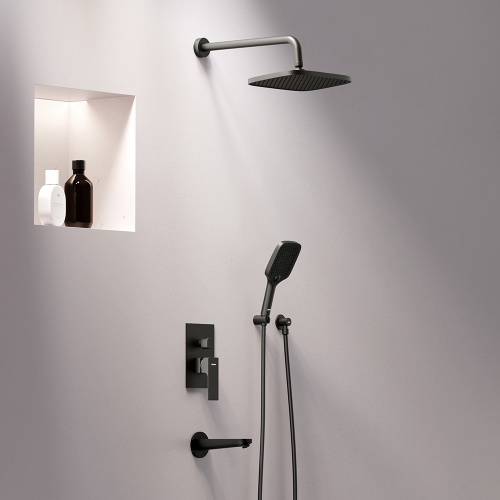 картинка 953510300 Gala встраиваемая душевая система со смесителем и изливом, чёрный от магазина Сантехстрой