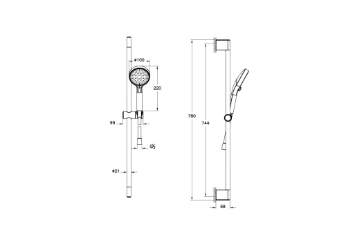 картинка Ручной душ VitrA Base Round A45908EXP хром от магазина Сантехстрой