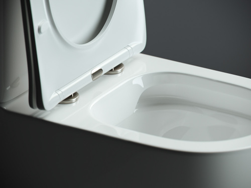 картинка CN1801-B Напольная пристенная чаша унитаза MIA Rimless с сиденьем-крышкой с микролифтом от магазина Сантехстрой