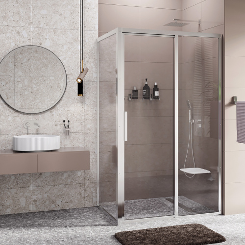 картинка Душевая стенка WasserKRAFT Lopau 90 32S07-RP90 профиль Хром стекло прозрачное от магазина Сантехстрой