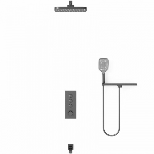 картинка Душевая система Vincea VSFW-431T1RGM с термостатом Вороненая сталь от магазина Сантехстрой