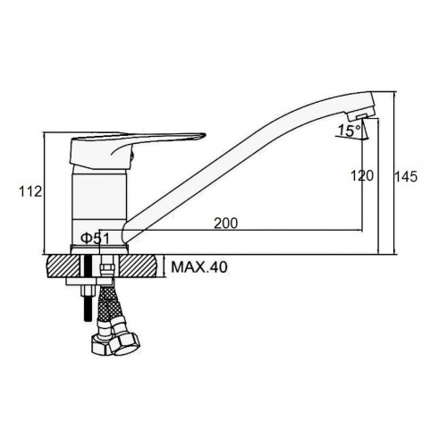 картинка Смеситель для кухни D-Lin D154629, хром от магазина Сантехстрой
