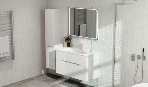 картинка Зеркало Jorno Modul 100 Mоl.02.92/W с подсветкой с сенсорным выключателем от магазина Сантехстрой