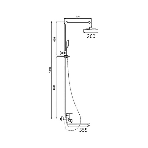 картинка Душевая система D-Lin H10A23, сатин от магазина Сантехстрой