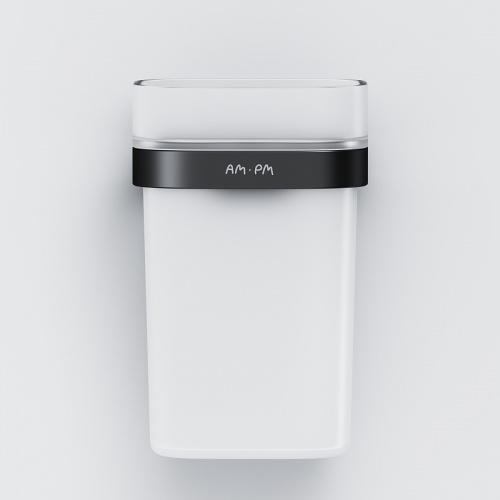 картинка A8F34322 Func Стеклянный стакан с настенным держателем, черный от магазина Сантехстрой