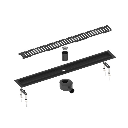 картинка Душевой лоток TIMO Drain System 700 с вставкой "lines", Чёрный (DS230107/03) от магазина Сантехстрой