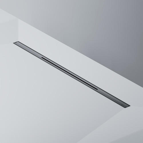 картинка W01SC-S11-080-05BM MasterFlow Трап для душа линейный универс затвор Slim line 80см цвет черн мат от магазина Сантехстрой