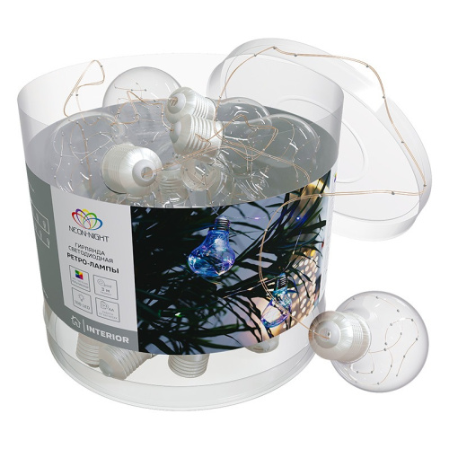 картинка Гирлянда светодиодная Ретро-лампы,  3 м,  Мультиколор от магазина Сантехстрой