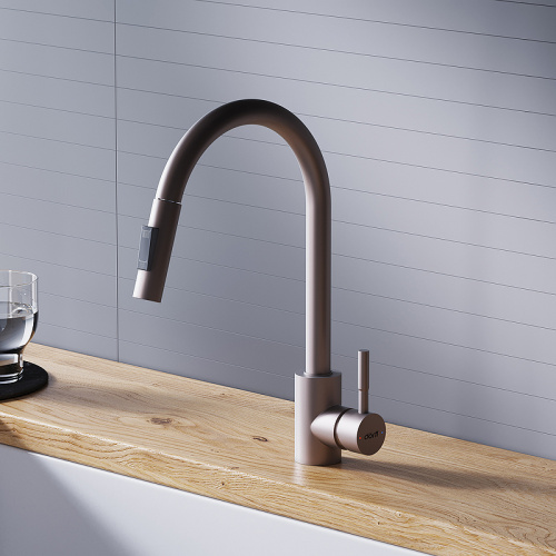 картинка D3007511 Logic Кухонный смеситель  с вытягивающимся изливом, сатин от магазина Сантехстрой