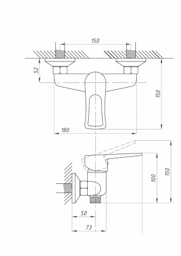 фото смеситель для душа псм psm-509-017 хром