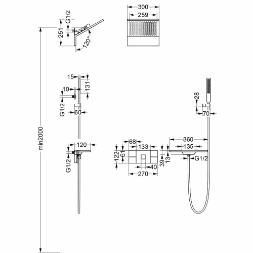 картинка Душевая система Vincea Futura VSFW-2F11TCH с термостатом Хром от магазина Сантехстрой