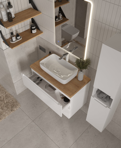 картинка Тумба под раковину/столешницу Дион 100 Белый мат от магазина Сантехстрой