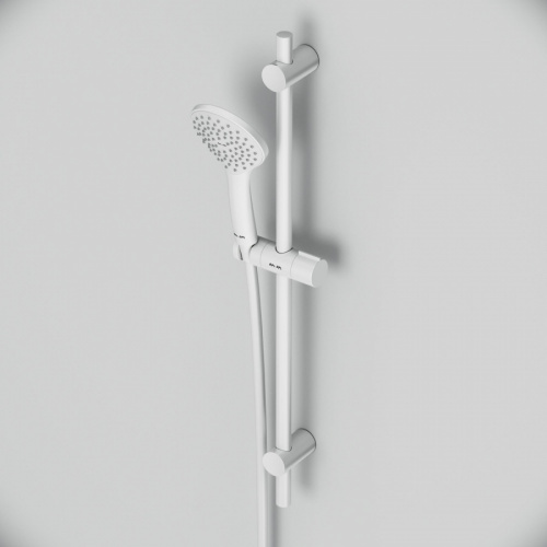 картинка F0190033 Gem душ.комплект: ручн.душ 1 ф-ция d 110 мм, штанга 700, шланг 1 750 мм, белый, шт. от магазина Сантехстрой