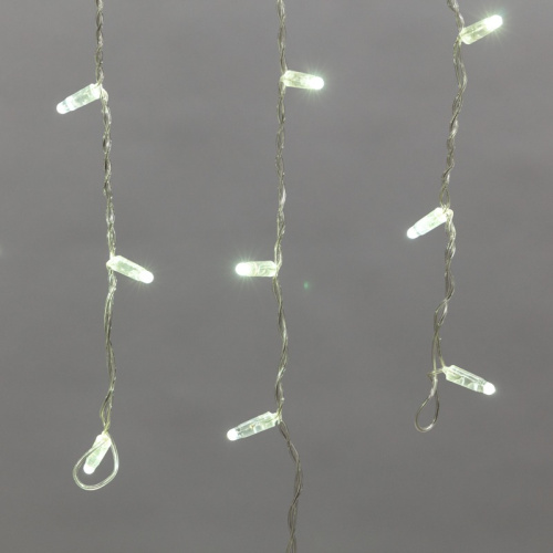 картинка Гирлянда Айсикл (бахрома) светодиодный,  4,8 х 0,6 м,  прозрачный провод,  230 В,  диоды белые,  176 LED NEON-NIGHT от магазина Сантехстрой