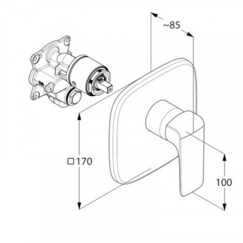 фото смеситель для душа kludi 416550575 хром