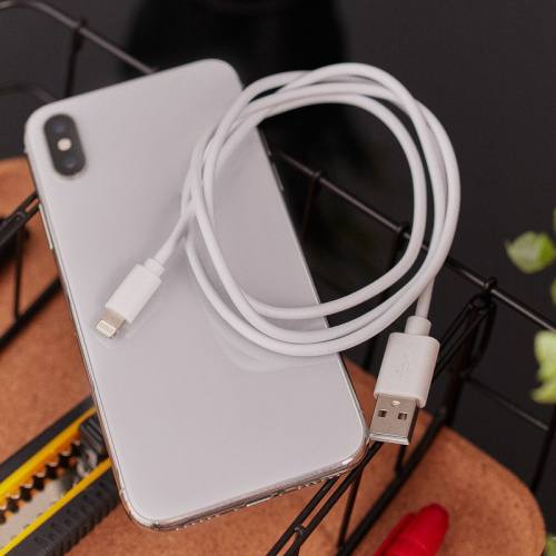картинка USB-Lightning кабель для iPhone original copy 1:1/PVC/white/1m/REXANT от магазина Сантехстрой