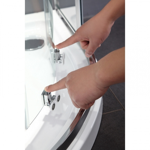 картинка Душевой уголок Black&White Stellar Wind S102 100х100 1021010 профиль Серебристый хром стекло прозрачное от магазина Сантехстрой