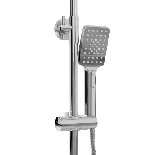 картинка Душевая стойка Cosmo 500.K35.02.100 с верхним душем, ручной лейкой и смесителем, хром глянцевый от магазина Сантехстрой