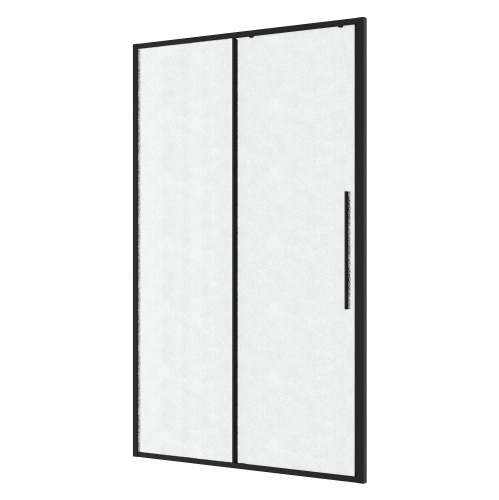 картинка Дверь в нишу Niagara Nova a NG-84-L12CHB (120х195) черный матовый,раздвижная влево,стекло шиншилла,1 место от магазина Сантехстрой