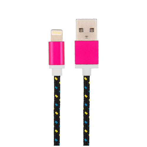 картинка USB-Lightning кабель для iPhone/nylon/black-blue-yellow/1m/REXANT от магазина Сантехстрой