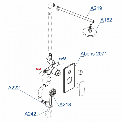 картинка Душевая система WasserKRAFT A16162 Черная матовая от магазина Сантехстрой