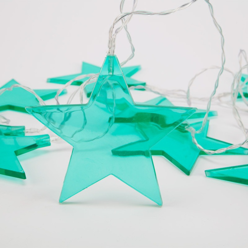 картинка Гирлянда светодиодная Звездопад бирюзовая 10 LED,  2,25 м,  прозрачныйПВХ,  белый цвет свечения,  2 х АА (батарейки не в комплекте) NEON-NIGHT от магазина Сантехстрой