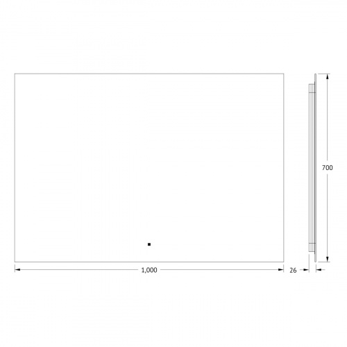 картинка Зеркало с фацетом и LED-подсветкой настенное GLOW DEFESTO 100x70 см, DF 2519RH от магазина Сантехстрой