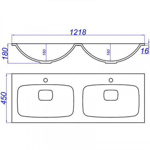 картинка Раковина Aqwella Malaga 120 Duet Mal.12.04.D Белая от магазина Сантехстрой